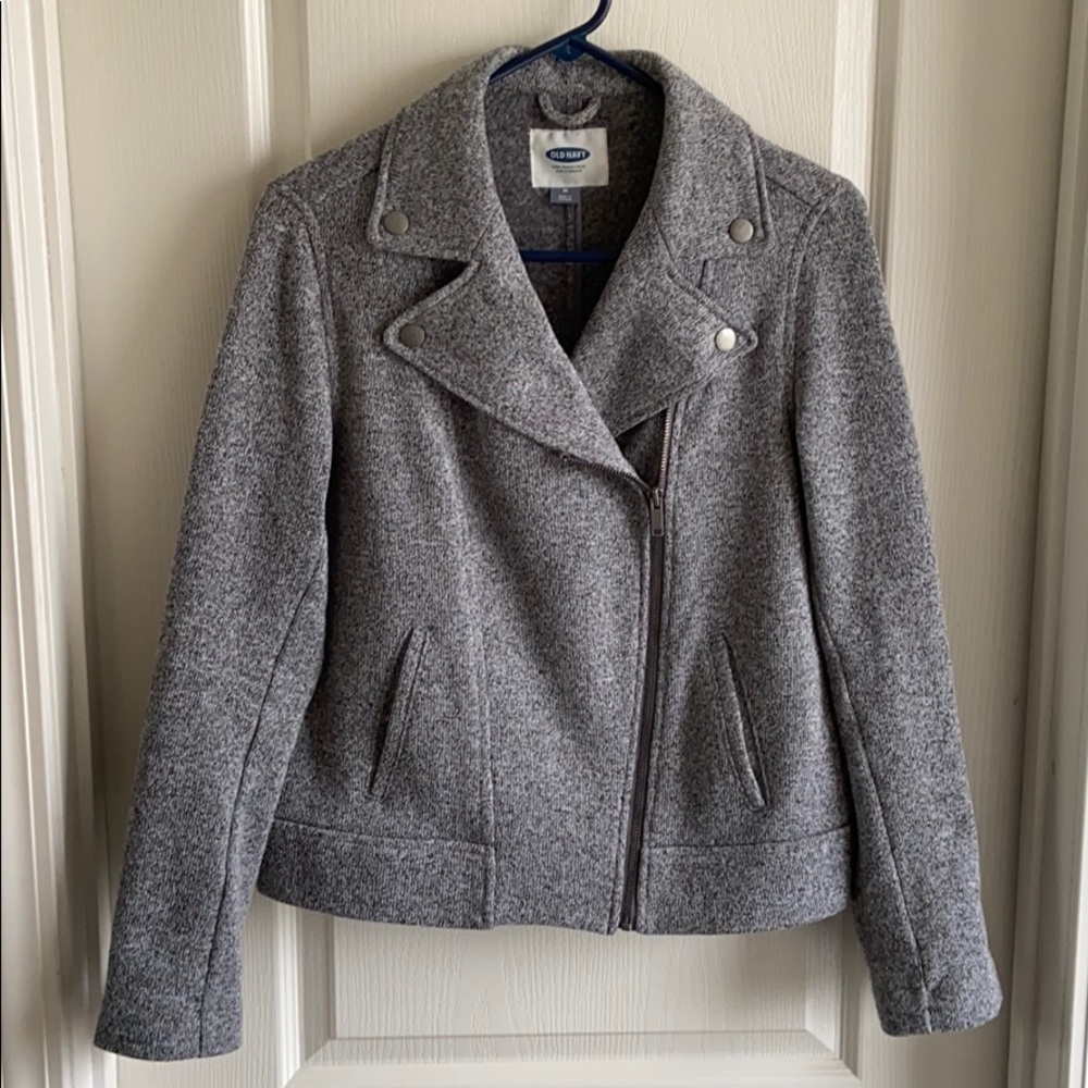 Silver grey Old Navy moto jacket